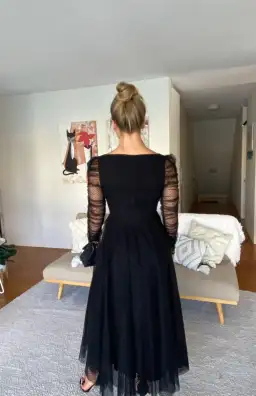 Zimmermann Espionage Ballet Tulle Midi Dress Black Size 1 / AU 10