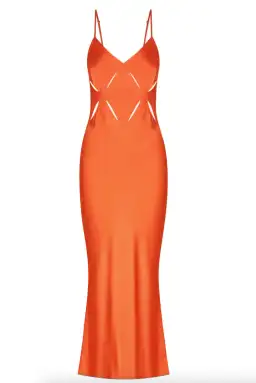 Shona Joy Milo Cut Out Slit Midi Dress - Hibiscus Red/ Orange Size AU 12 for rent on The Volte - image 5