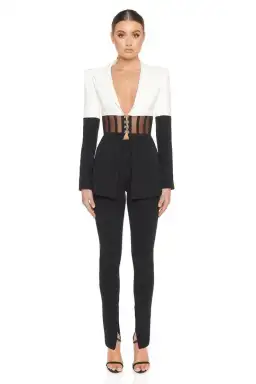 Eliya the Label Kira Two-Piece Suit Black/White Size 6 for rent on The Volte - image 1