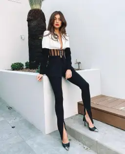  Eliya the Label Kira Two-Piece Suit Black/White Size 6 for rent on The Volte - image 3