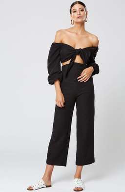 FORTUNE OFF THE SHOULDER TOP BLACK AND FORTUNE PANT BLACK for rent on The Volte - image 1