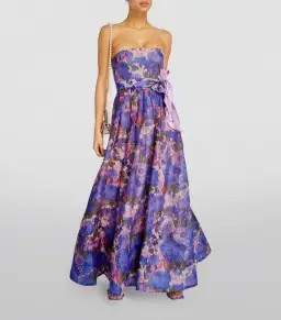 Zimmermann High Tide Strapless Dress Purple Ikat Size 0/Au 8 for rent on The Volte - image 2