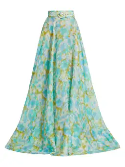 Zimmermann High Tide Twist Crop Bodice And Skirt Set Aqua Ikat Size 0/Au 8 for rent on The Volte - image 3