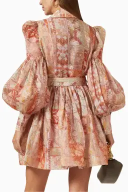 Zimmermann Kaleidoscope Tuxedo Frill Mini Dress in Linen Blend Size 0/Au 8 for rent on The Volte - image 3