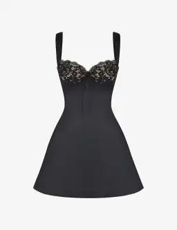 House of CB Adriana Satin and Lace Mini Dress Black Size M / Au 10 for rent on The Volte - image 5