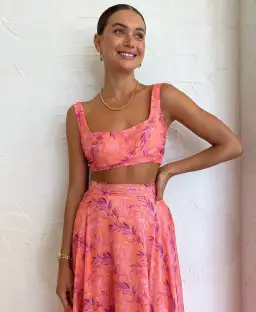 Sonya Moda Serena Skirt and Top Set Peach Watercolour Size AU 10 for rent on The Volte - image 4