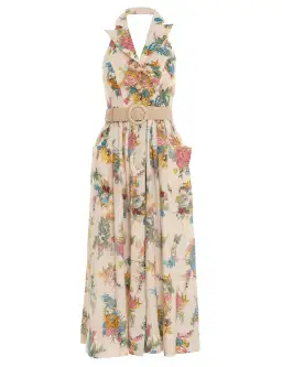 Zimmermann Clover Halter Shirt Dress Honey Peony Floral Size 2/Au 12  for rent on The Volte - image 4