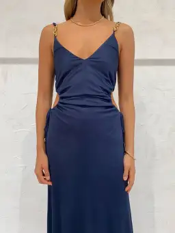 Manning Cartell Tuning In Chain Dress in Navy Blue Size 8 / S for rent on The Volte - image 2