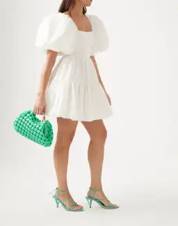 Aje Casa Puff Sleeve Mini Dress in Ivory Size 6 / XS for rent on The Volte - image 4