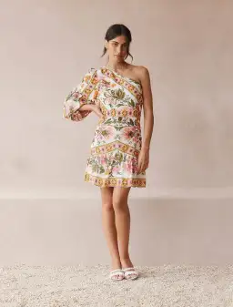 Talulah La Maison White Lotus Mini Dress Print Size 10 for rent on The Volte - image 1