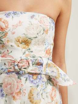 Zimmermann Strapless Bowie Jumpsuit Cream Floral Size 0 / AU 8 for rent on The Volte - image 4