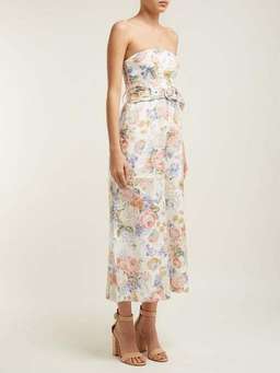 Zimmermann Strapless Bowie Jumpsuit Cream Floral Size 0 / AU 8 for rent on The Volte - image 2