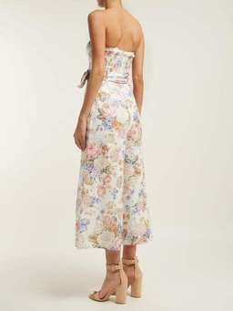 Zimmermann Strapless Bowie Jumpsuit Cream Floral Size 0 / AU 8 for rent on The Volte - image 3