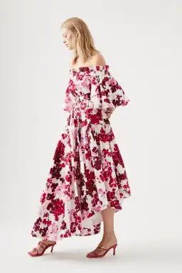 Aje Riviera Midi Dress Print Pink Size AU 16 for rent on The Volte - image 1