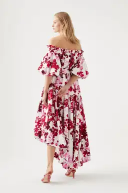 Aje Riviera Midi Dress Print Pink Size AU 16 for rent on The Volte - image 2