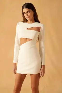 MISHA Ivanna Bonded Crepe Mini White Size 8 for rent on The Volte - image 3