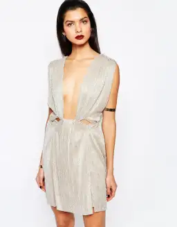 Bec and Bridge Gold Dust Mini Dress Gold Size 6