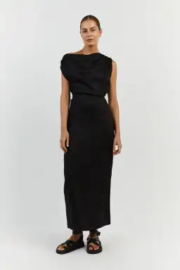 DISSH Cass Black Linen Dress Size 6 for rent on The Volte - image 3