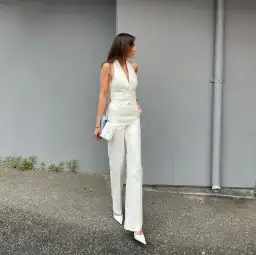 Scanlan Theodore Double Cotton Waistcoat and Trousers Set Alabaster Size 8  for rent on The Volte - image 4