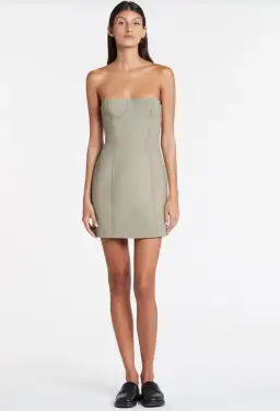 Sir the Label Adrien Structured Mini Dress Sage Green  Size 0 / Au 6  for rent on The Volte - image 2