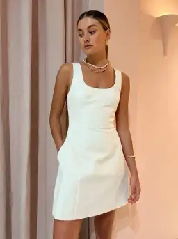 Anna Quan Riona Mini Dress Cream Size 12  for rent on The Volte - image 2