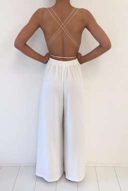Natalie Rolt Khloe White Jumpsuit Size 6 for rent on The Volte - image 2
