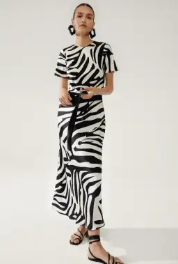 Silk Laundry Short Sleeve Bias Dress White Size Large / AU 14 for rent on The Volte - image 1