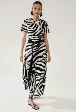 Silk Laundry Short Sleeve Bias Dress White Size Large / AU 14 for rent on The Volte - image 2