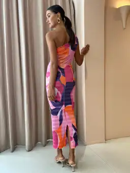 L'Idee Gigi Smocking Gown In Capri Print Pink Size AU 6 for rent on The Volte - image 2