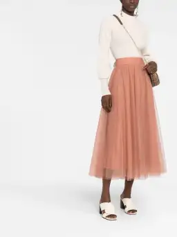 Zimmermann Tulle Midi Skirt Lipstick Size 3/Au 14 for rent on The Volte - image 1