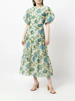 Sir the Label Celia Open Back Midi Dress Floral Size 6