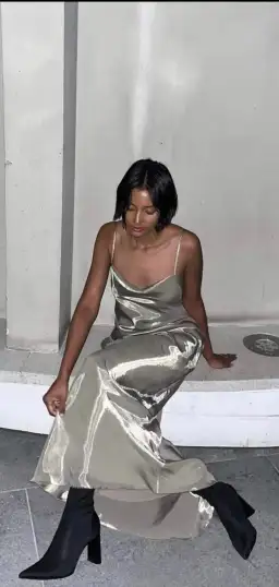 Bec & Bridge Fleur Dress Silver Size 8  for rent on The Volte - image 3