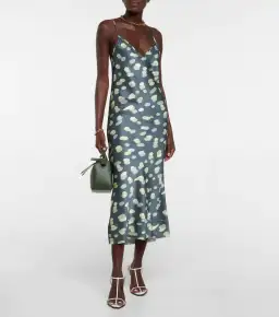 Lee Mathews Bella Printed Silk Satin Slip Dress Print Size 6 for rent on The Volte - image 1