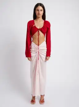 Christopher Esber Ruched  Skirt  Blush Pink  Size 8  for rent on The Volte - image 1