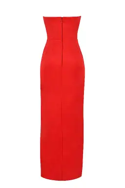 House of CB Adrienne Satin Strapless Gown Scarlet Red Size Large / Au 12 for rent on The Volte - image 10