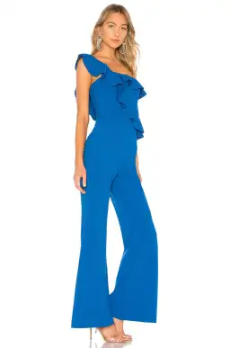 Rebecca Vallance Caspian One Shoulder Jumpsuit Cobalt Blue Size 10 for rent on The Volte - image 2