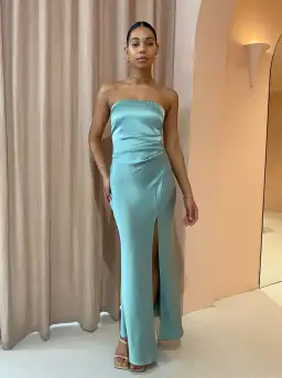 Bec & Bridge Symone Strapless Dress in Moss Green Size 10 / M for rent on The Volte - image 1