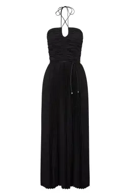 Rebecca Vallance Magdalena Halter Midi Dress Black Size 16 for rent on The Volte - image 5