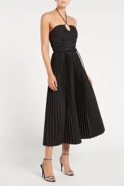 Rebecca Vallance Magdalena Halter Midi Dress Black Size 16 for rent on The Volte - image 1