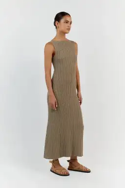 Dissh Ivy Moss Midi Dress Brown Size AU 8 for rent on The Volte - image 2