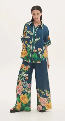 Alemais Lyla Shirt And Pants Set Navy Size AU 14