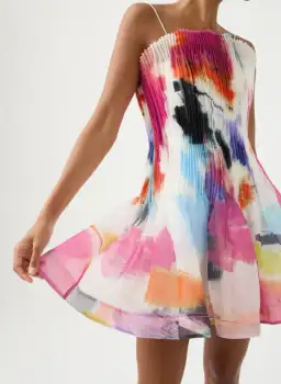 Aje Celestial Pleated Mini Dress Multi-colored Size AU 6 for rent on The Volte - image 3