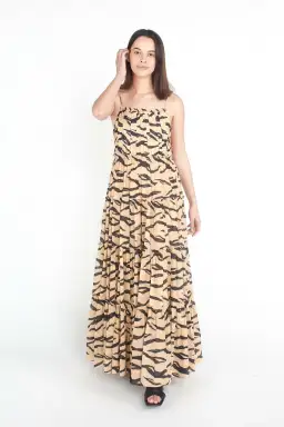 Aje Nouveau Stripe Maxi Dress Print Size 14