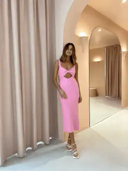 Bec & Bridge Joelle Midi in Bubble Gum Pink Size 6 for rent on The Volte - image 1