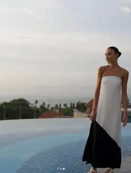 Dissh Taj Pearl and Black Midi Dress White Size 10 for rent on The Volte - image 3