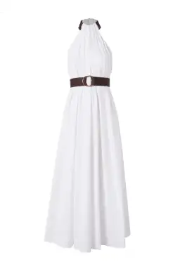 Scanlan Theodore Cotton Strapping Halter Neck Dress White Size 6 for rent on The Volte - image 4