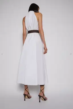 Scanlan Theodore Cotton Strapping Halter Neck Dress White Size 6 for rent on The Volte - image 3