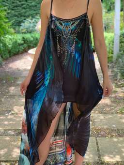 Camilla Night Flight Mini Dress with Overlay Print Size S for rent on The Volte - image 1