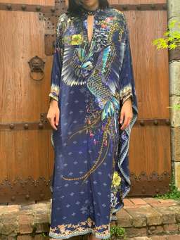 Camilla Southern twilight kaftan w high collar size 16 for rent on The Volte - image 1