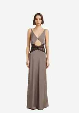 Bec & Bridge Camille Maxi Dress in Pewter Grey Size 6